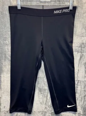 2039 | NWT Nike Pro Dri-FIT Compression‎ Capri Leggings Black Womens M thumbnail 1