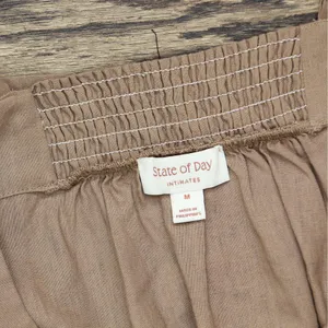 NWT State Of Day 2-Pc. Sleeveless Pajama Set Linen Blend Natural Umber Brown M thumbnail 10