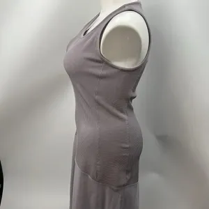 Athleta large lilac athletic fitted ribbed dress thumbnail 4