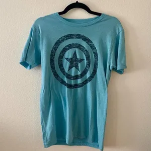 captain america marvel avengers blue t-shirt thumbnail 2