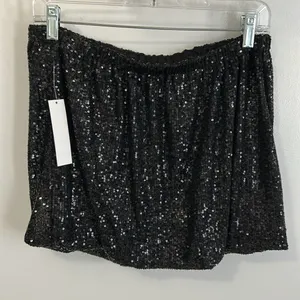 Venus Black Sequin mini Skirt thumbnail 2