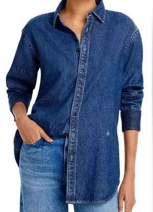 NWT rag & bone Randie Featherweight Diana Denim Shirt Size‎ XS thumbnail 1