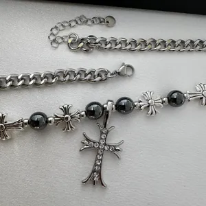 Cross Pendant Necklace for Men Women,Streetwear Punk Hip Hop Unisex Style thumbnail 4