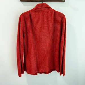 La Domenica La Casa De La Llama 100% Baby Llama‎ Burnt Orange Cardigan Sweater L thumbnail 8