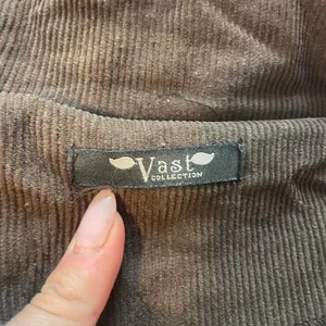 Vintage retro Brown corduroy trench coat belted jacket sz s thumbnail 6