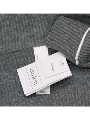 NEW Auden Cozy Ribbed Notch Collar Long Sleeve Pajama Top 94437845 Gray XS thumbnail 4