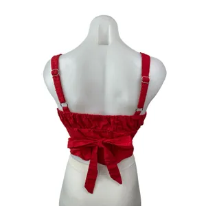 Princess Polly Prevost Ruched Clip Dot V Neck Sleeveless Crop Cami Tank Top Sz 0 thumbnail 3
