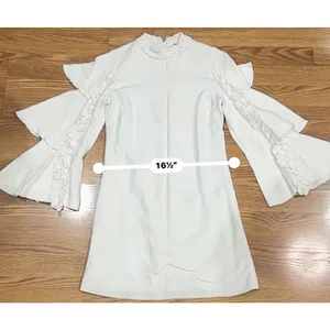 Alexis London Ivory Tiered Mini Dress Long Sleeve Flare Dress XS thumbnail 6