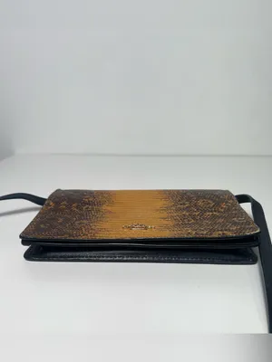 Coach Hayden Anna Foldover Lizard Embossed Leather Crossbody Clutch thumbnail 4