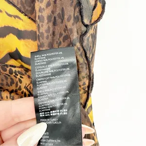 Urban Outfitters Mesh Animal Print Patchwork Midi Skirt Women's Size‎ S Tan Y2K thumbnail 6