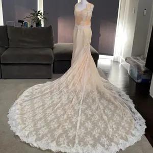 Women’s Strapless Formal Wedding Party Dress Size 4 &extra long train cape *READ thumbnail 2
