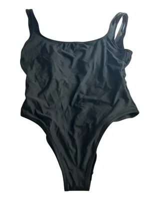 New Madewell Large Second Wave Square Neck Black One Piece Sustainable Swimsuit thumbnail 5