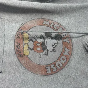 Disney Mickey Mouse Est 1928 Gray Hoodie Unisex Medium Vintage Graphic thumbnail 2