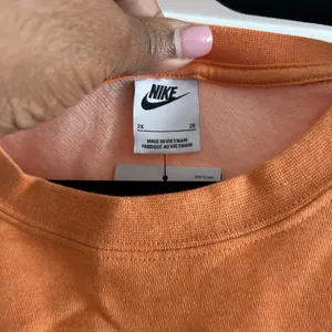 Nike Orange Pullover Sweatshirt with White Swoosh thumbnail 5