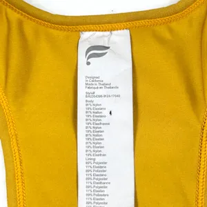 Fabletics Womens M Colorblock Racerback Sports Bra Medium‎ Yellow Pink Grey Yoga thumbnail 2