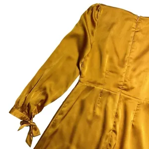 Lost + Wander Golden Yellow Dawn Satin Mini Dress Womens US S thumbnail 8