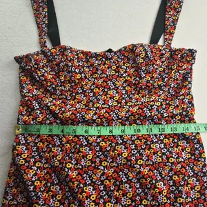 Hutch Floral Sweetheart Mini Dress Ruffle Hem Sleeveless‎ Multi Color Size M thumbnail 10