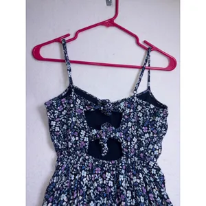 Abercrombie & Fitch Floral Maxi Dress Blue Purple Tie Back Cutout Small thumbnail 6