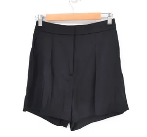Abercrombie & Fitch Satin High Waisted Pleated Shorts in Black Women's S thumbnail 2