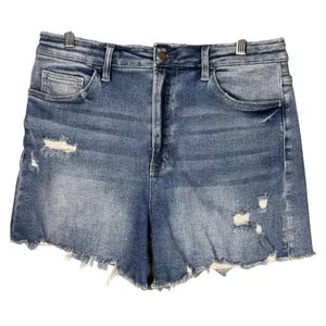 Altar'd State Distressed Denim Shorts Frayed Hem Festival‎ Boho Size XL thumbnail 1