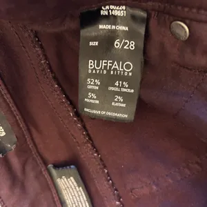 Buffalo David Bitton VALE Women's Size 6 Dark Burgundy Oxblood Skinny Jeans thumbnail 8