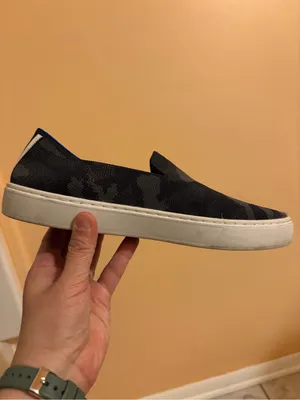 Rothy’s The Original Slip-On Sneakers in Black & Gray Camo thumbnail 8