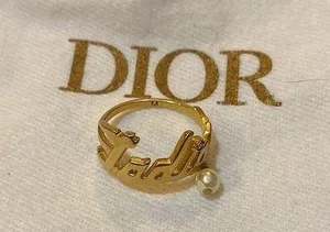 Dior J'ADIOR RING Gold-Finish Metal with a White Resin Pearl and a White Crystal thumbnail 1