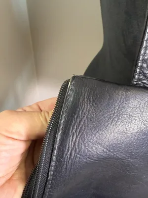 Vintage HOBO International Black Leather Large Travel Shoulder Bag Size Zip Work thumbnail 7