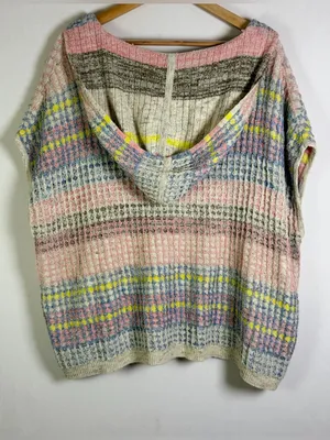 Daily Practice Anthropologie Women M/L Hooded Open Knit Poncho Sweater Oversized thumbnail 8