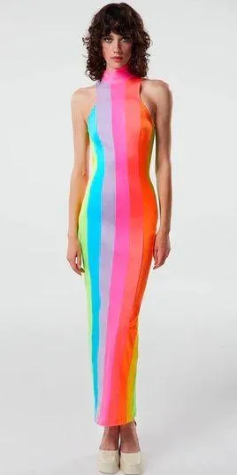 Revolve NWT New Arrivals Women's US S/EU 34 Iggy Dress In Cova Santa Rainbow. thumbnail 8