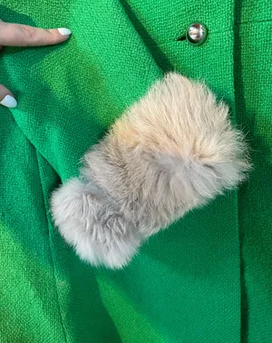 Vintage Green Coat With Fur Cuffs thumbnail 3