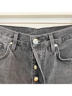 Goldsign‎ Benefit Jeans Size 24 Gray High Rise Straight Rigid Old Money Minimal thumbnail 6