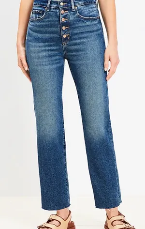 Loft Fresh Cut High Rise Straight Leg Ankle Jeans Women’s Size 28/6 Petite thumbnail 1