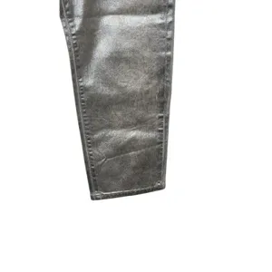 Lucky Brand Women's Jeans 90s Loose High‎ Rise Metallic Crop Shiny Silver 4/27 thumbnail 2