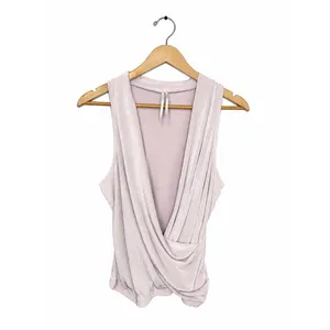 Anthropologie Size M Blush Pink Draped Sleeveless Top Soft Knit Faux Wrap thumbnail 2