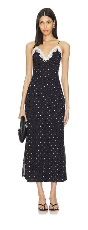 NIA Jasmine Dress Polka Dot Lace trim, S thumbnail 1