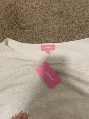 Edikted Top Cropped grey sweatshirt thumbnail 2