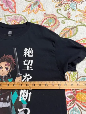 Hot Topic Demon Slayer: Kimetsu No Yaiba Tanjiro Kamado boyfriend fit girls t-shirt thumbnail 6