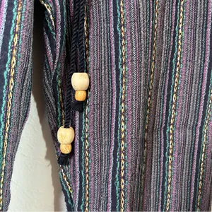 Sundance boho lagenlook cotton blend striped pants colorful small pull on thumbnail 3
