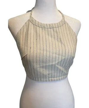 Rag &‎ Bone Zoe Stripe Denim Crop Halter Top Size Small NWT thumbnail 1