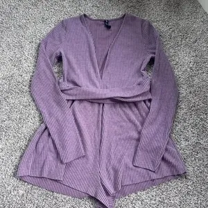 Urban Outfitters Purple Ribbed Romper thumbnail 2