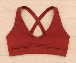 Alo Yoga Strappy Sports Bra Small Rust Terracotta thumbnail 1
