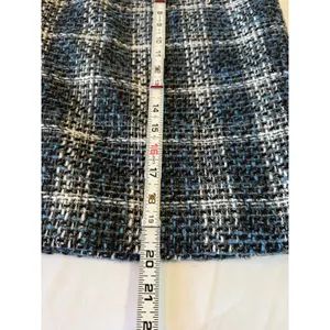 LOFT Plaid Tweed Mini‎ Skirt Blue Black White Lined Sz 12 Preppy Academia thumbnail 6