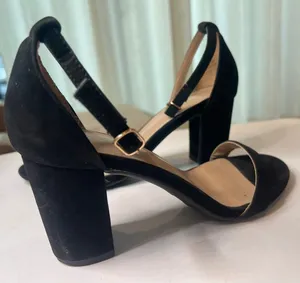 Dream Paris 6 Pumps High heels black faux-suede block heel sandals minimalist ankle strap thumbnail 1