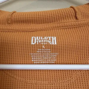 Duluth Womens Thermal Hoodie Large Solid‎ Orange Long Sleeve thumbnail 4