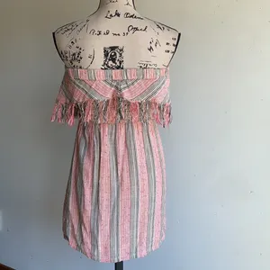 Billabong Strapless Fringe Chevron Striped Mini Dress thumbnail 11