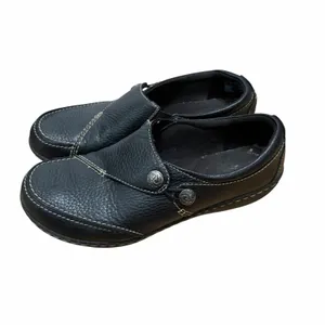 Clarks Black Leather Ashland Lane Q Slip On Loafers Sz 8 thumbnail 3