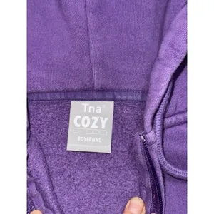 TNA Cozy Fleece Boyfriend Women's Full Zip Hoodie Sweatshirt Purple Sz Small thumbnail 6