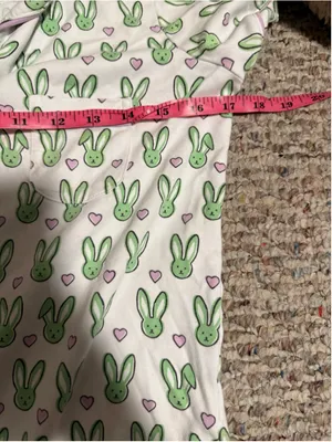 Roller Rabbit Mint Love Bunnies Polo Short PJ Pajama Set- Size P Petite XXS XS thumbnail 10