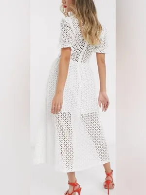BARDOT Eyelet Puff Sleeve Midi Dress thumbnail 2